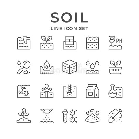 Soil Line Icon Set Included The Icons As Earth Compost Land Dirt