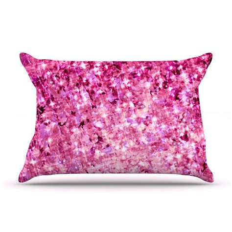 Ebi Emporium Romance Me Pink Glitter Pillow Sham Throw Pillows