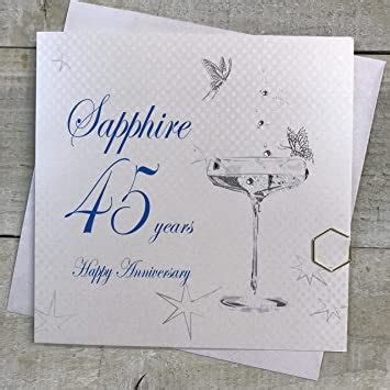 Amazon Com White Cotton Cards Coupe Glass Happy Sapphire Years Handmade Anniversary Card