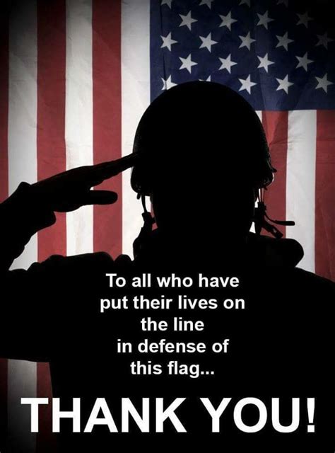 A Soldier Saluting In Front Of An American Flag With The Quote Those