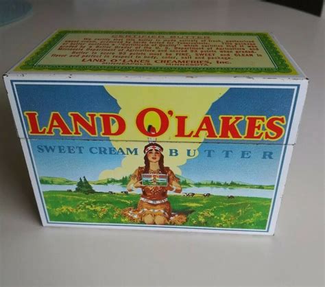 Vintage Land O Lakes Sweet Cream Butter Metal 3 X 5 In Recipe Card Tin