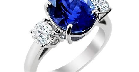 Sapphire Oval And Diamond Trilogy Ring