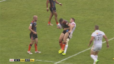 Ben Pomeroy Sent Off For X Rated Tackle On Ashley Gibson Rugby League News Sky Sports
