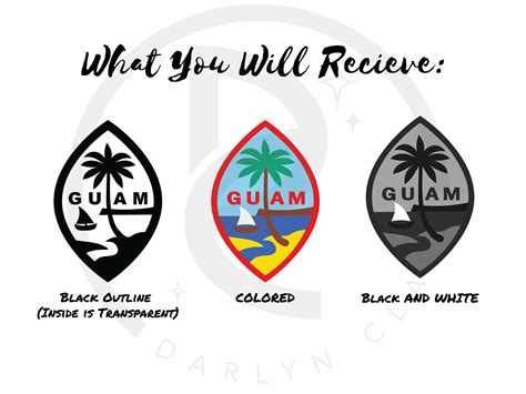 Guam Seal Svg Colored Guam Seal Black And White Guam Seal Guahan