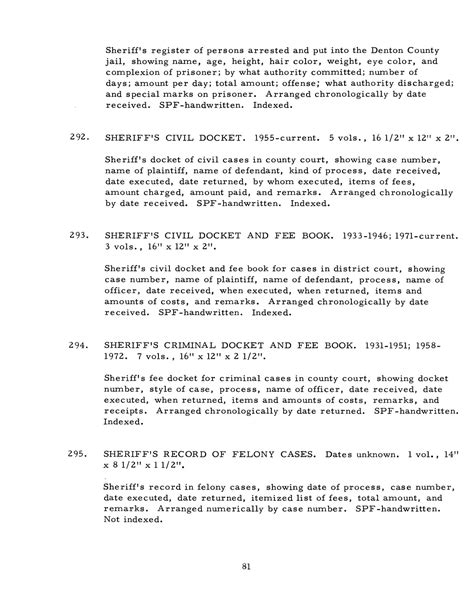 Inventory of county records, Denton County Courthouse, Denton, Texas