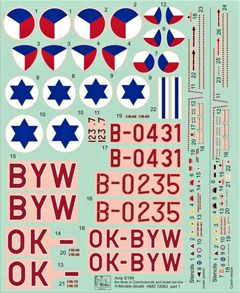 172 Decals Avia S 199 Czechoslovak And Israel I 172 Aircraft Decals