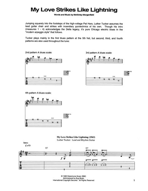 My Love Strikes Like Lightning By Muddy Waters Guitar Tab Guitar