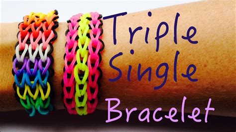 Rainbow Loom Triple Single Bracelet Tutorial Howto Easy Tuto Facile