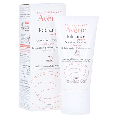 Lightweight, milky emulsion uses only 6 essential ingredients to soothe and moisturize hypersensitive skin and restore healthy skin function. Erfahrungen zu AVENE Tolerance Extreme Emulsion norm.Haut ...