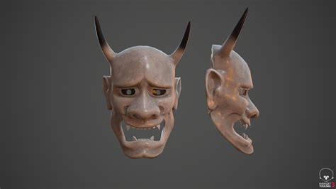 3d Model Oni Mask 2 Unity Ue4 Pbr Textures Vr Ar Low Poly Cgtrader