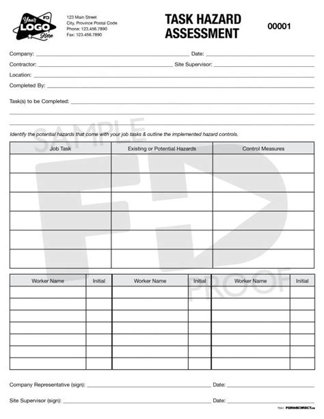 Field Level Hazard Assessment Flha Custom Form Forms Direct