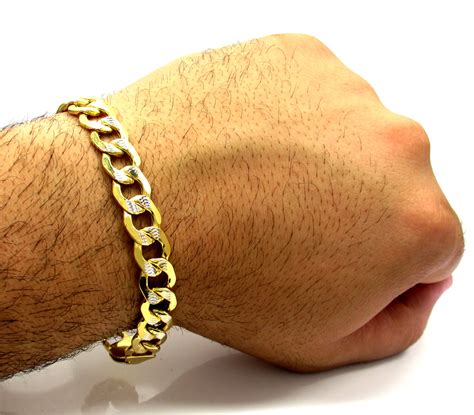 Our quality diamond bracelets are made with the best gold and diamonds available. Buy 10k Yellow Gold Thick Diamond Cut Two Tone Cuban Bracelet 9 Inch 11mm Online at SO ICY JEWELRY