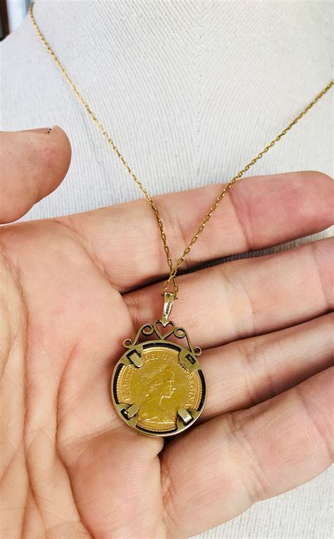 Vintage Ct Gold Half Sovereign In A Ct Gold Pendant Mount