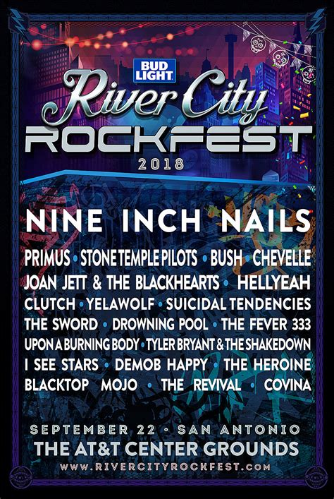 Your festival guide to rock for people 2018 with dates, tickets, lineup info, photos, news, and more. River City Rockfest announces 2018 lineup (Nine Inch Nails ...