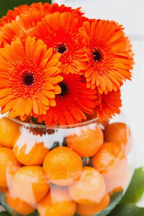 Bubble Bowl Vases Orange Centerpieces Fruit Centerpieces Orange