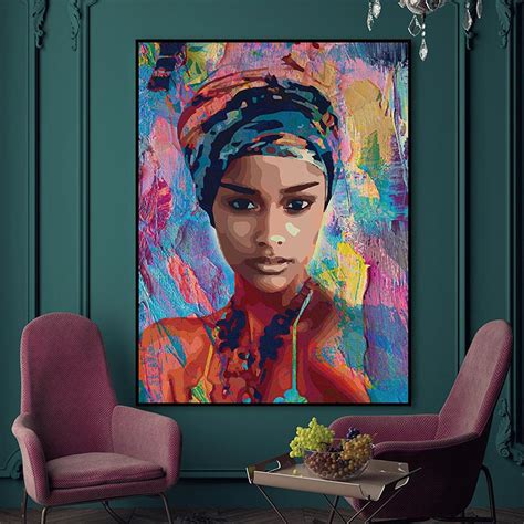 African American Woman Vector Art Beauty Woman African Art Canvas