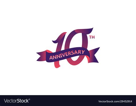 10th Anniversary Celebration Logo Royalty Free Vector Image