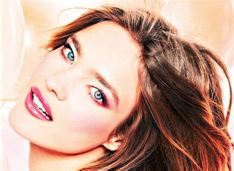 natalia vodianova model femeie woman make up girl face blue eyes pink hd wallpaper peakpx