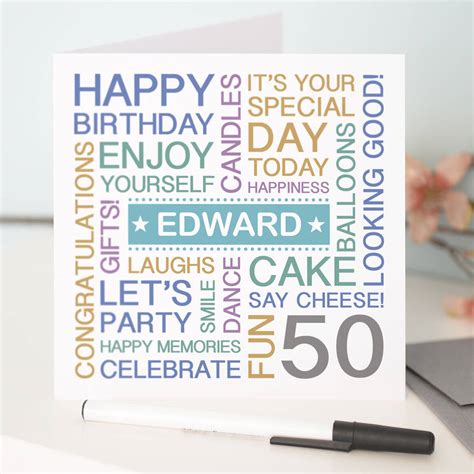 We did not find results for: Personalised 50th Birthday Card By A Type Of Design | notonthehighstreet.com