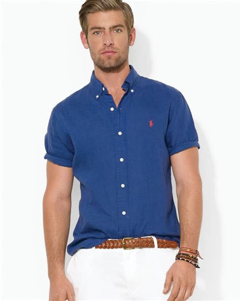 Lyst Ralph Lauren Polo Custom Short Sleeved Oxford Button Down Shirt