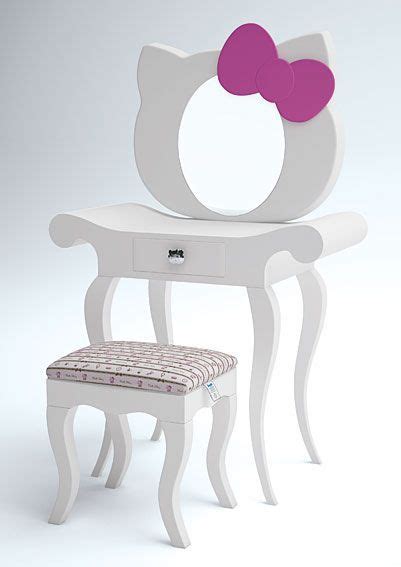 A very cute pink and purple hello kitty vanity set for girls! Tocador y banco - Hello Kitty Vanity with mirror & stool ...