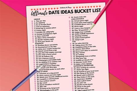 100 ultimate date ideas bucket list for the perfect date ordinary and happy