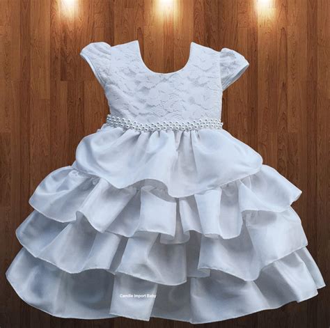 Vestido Branco Infantil Daminha Batizado Primeira Comunhão R 10000