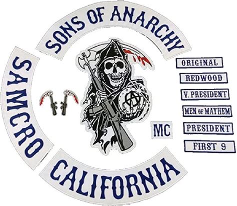 Sons Of Anarchy 13 X Piece Full Size Biker Patch Set Soa Patches