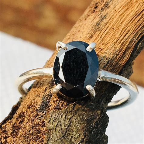 Black Onyx Ring Natural Black Onyx 925 Sterling Silver Ring Etsy