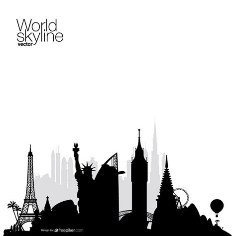 World Skyline Cityscape Travel And Tourism Vector Album Art Design