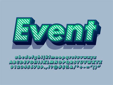 3d Font Typography Text With Stripe Pattern 555865 Vector Art At Vecteezy
