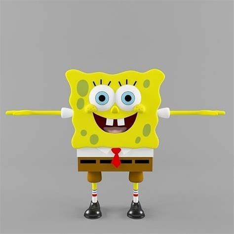 3d Model Sponge Bob Vr Ar Low Poly Cgtrader