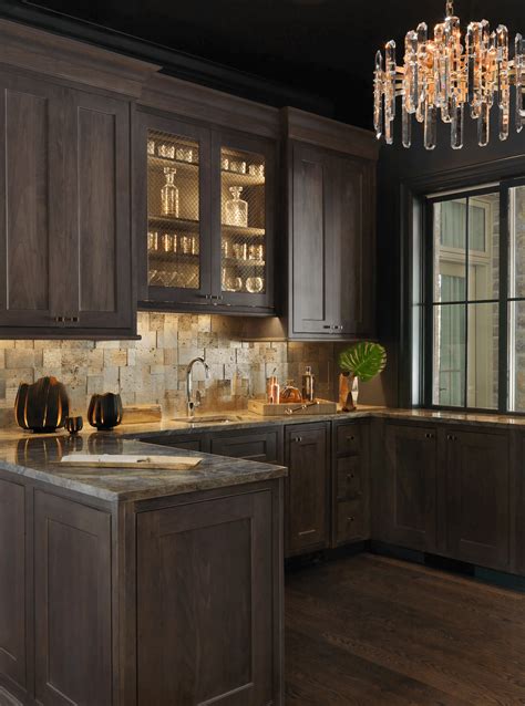 You may want to add some small appliances to your home wet bar. Wet Bar with Warm Gold, Copper and Leather Accents - Beck ...