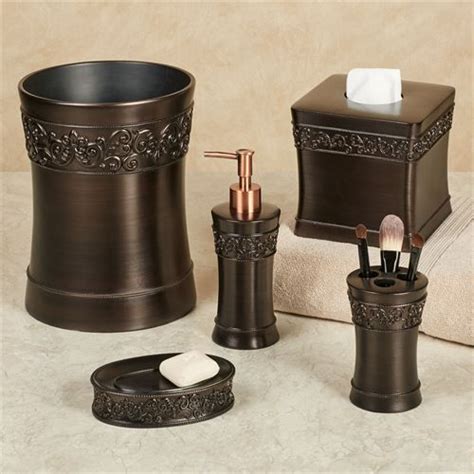 Mediterranean bathroom by barbara stock light cream glaze over original dark stain vanity. Murano Dark Bronze Bath Accessories in 2020 | Bronze ...