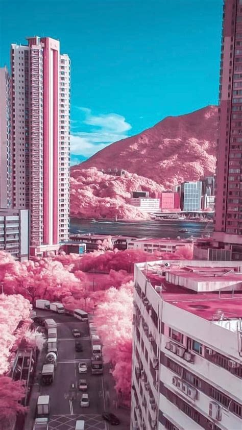 Beautiful Dream Aesthetic Sky Art Pink Town City Japan