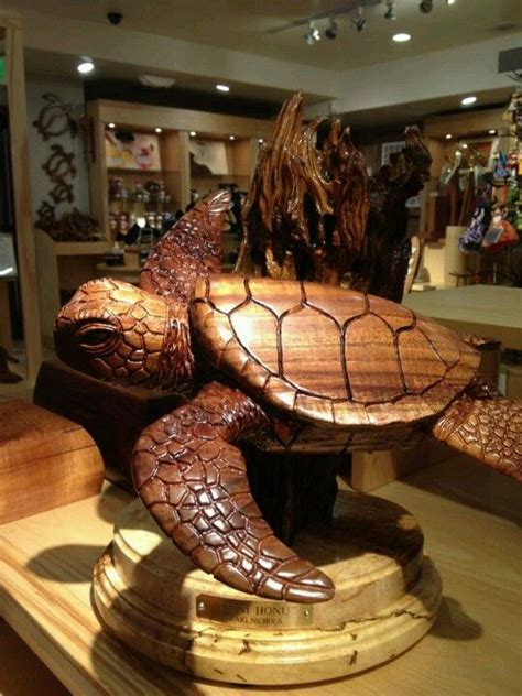Home And Kitchen Luck Sea Turtle Statuehawaiian Turtle Wood Carvingluck