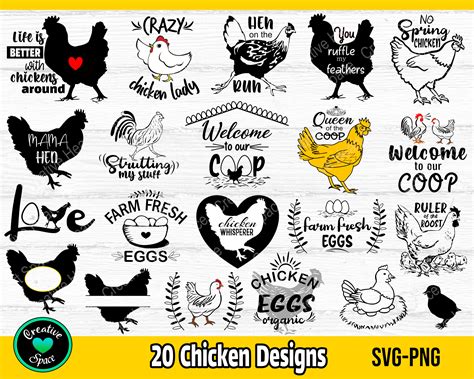 Chicken SVG Bundle Farm Fresh Eggs SVG Funny Chicken Sayings Etsy