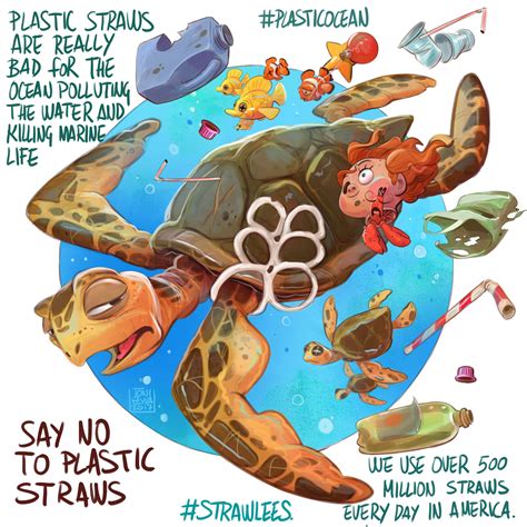 Ознакомьтесь с этим проектом Behance Say No To Plastic Straws