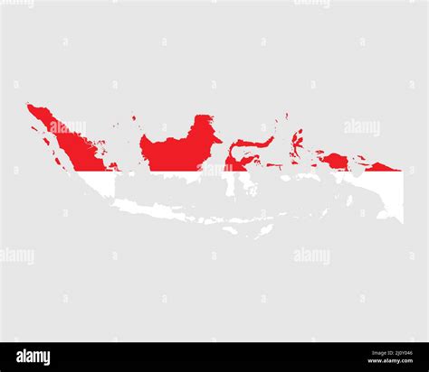 Bandera Del Mapa De Indonesia Mapa De La República De Indonesia Con La