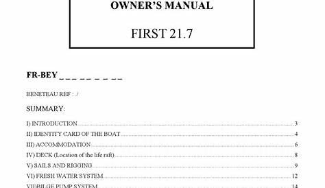 beneteau 331 owner's manual