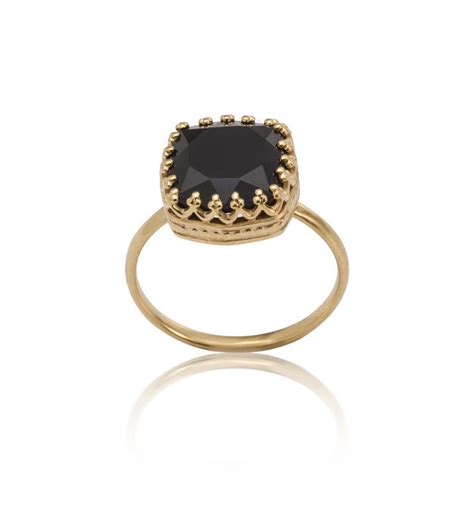 Amelia Ring Black Onyx Gold Kerry Rocks Jewellery