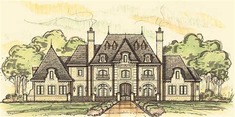 Beautiful Exterior Drawing Of A French Chateau Home Favorite Style