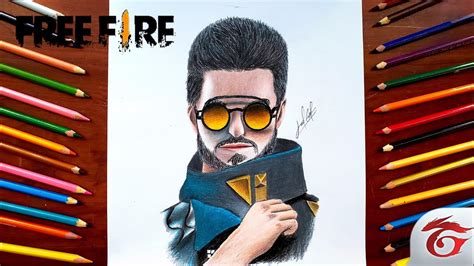 Nuevo Personaje De Free Fire Dj Alok 😎🤘 Dibujo Realista Youtube
