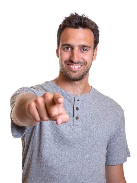 Handsome Latin Guy Pointing At Camera Stock Image Image Of