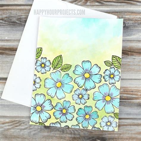 Today, i'm going to expand on that process a bit, and show you how easy it can be to create watercolor. DIY Greeting Cards | Easy Watercolor Cards - Happy Hour Projects