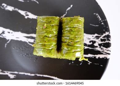 Turkish Dessert Pistachio Roll Baklava Called Stock Photo