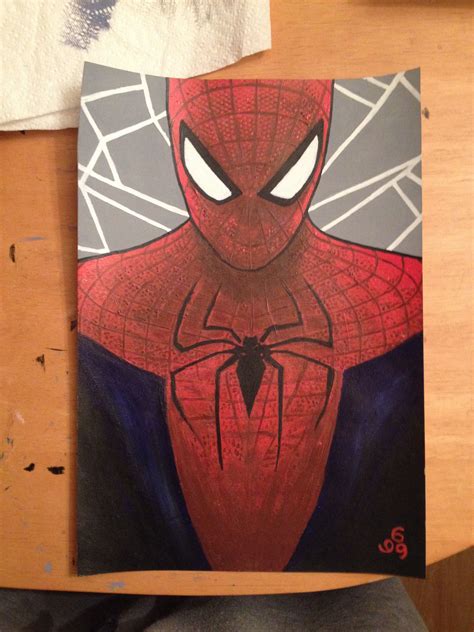 Spider Man Painting A In Acrylic Based On The Amazing Spider Man