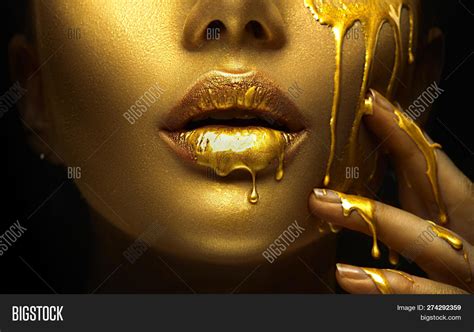Gold Paint Smudges Image Photo Free Trial Bigstock