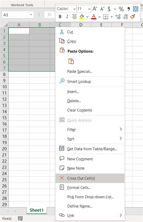 You can also use the symbol command. How to cross out a cell in Excel