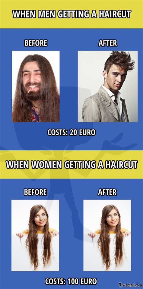 Getting A Haircut Men Vs Women Meme Picture Webfail Fail